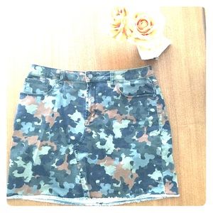Cute navy print orange and green skirt